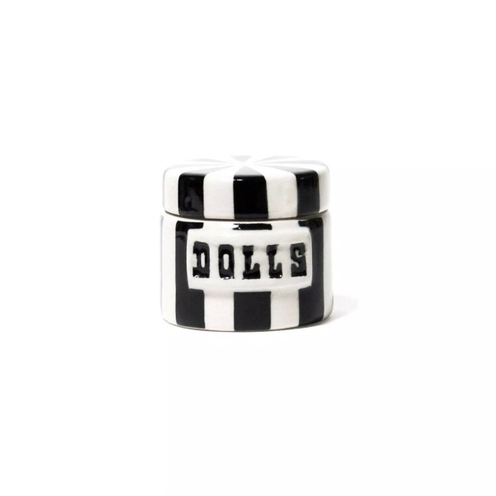 Black and white canister. For little cute things